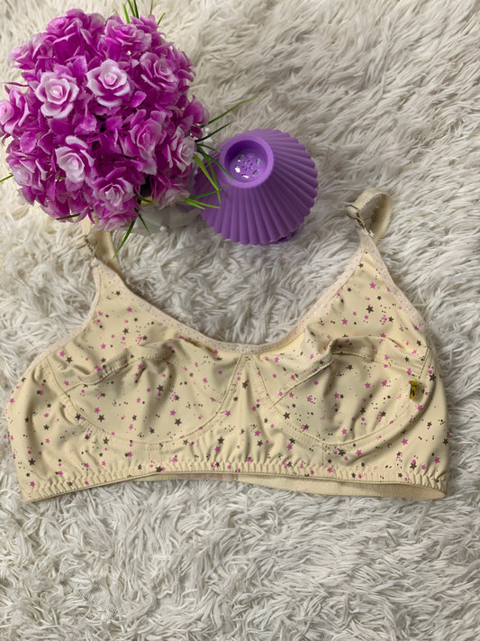 Printed Cotton Everyday Bra – Soft, Wire-Free Comfort