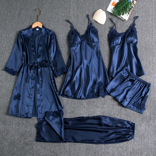 Luxury 5-Piece Satin Nightwear Set