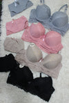 Paded  Pushup Bra with Net Underwear