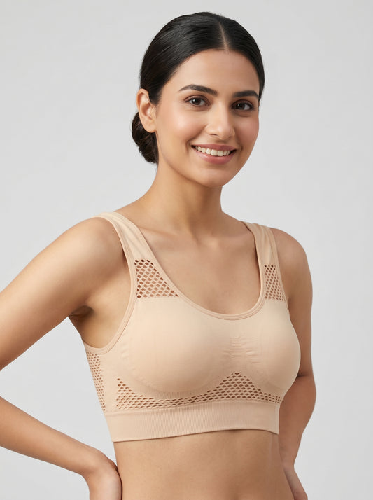 Stay Cool, Stay Supported – Breathable Non-Padded Full Coverage Gym Bra