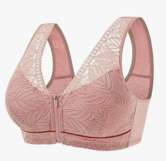 Front Zip Gym Support Bra