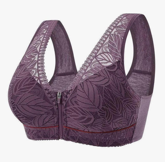 Front Zip Gym Support Bra