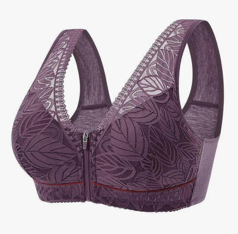 Front Zip Gym Support Bra