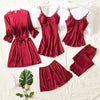 Luxury 5-Piece Satin Nightwear Set
