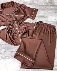 Premium Satin Night Suit – 2 Piece Sleepwear Set