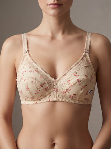 Printed Cotton Everyday Bra – Soft, Wire-Free Comfort